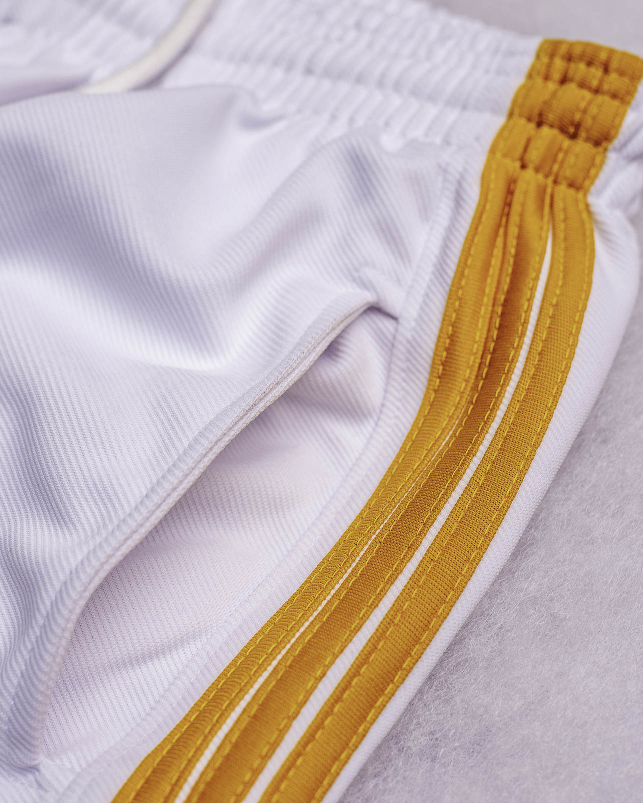 white & yellow shorts
